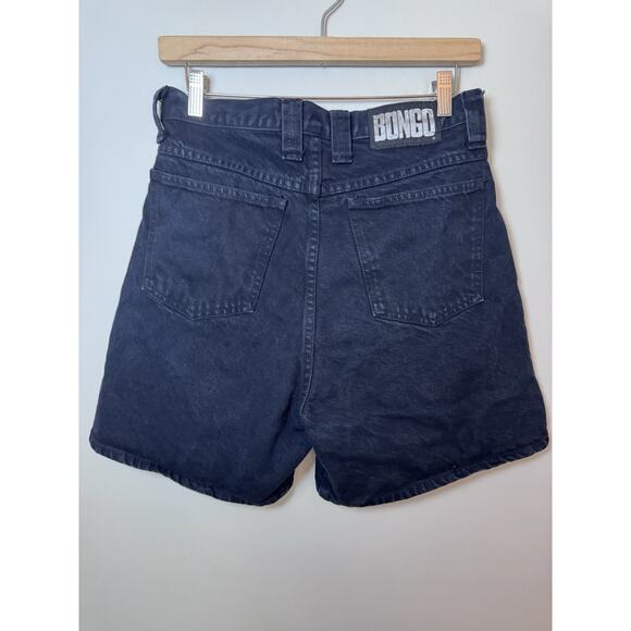 Vintage Bongo Jean Shorts Women's 11 Black Washed High Waist 90s 80s retro Biker - Picture 4 of 13